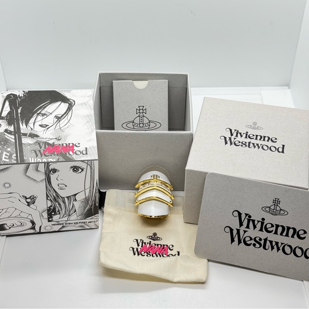 Vivienne Westwood x NANA 25th anniversary Orb Armor Ring Gold Tone w/Box